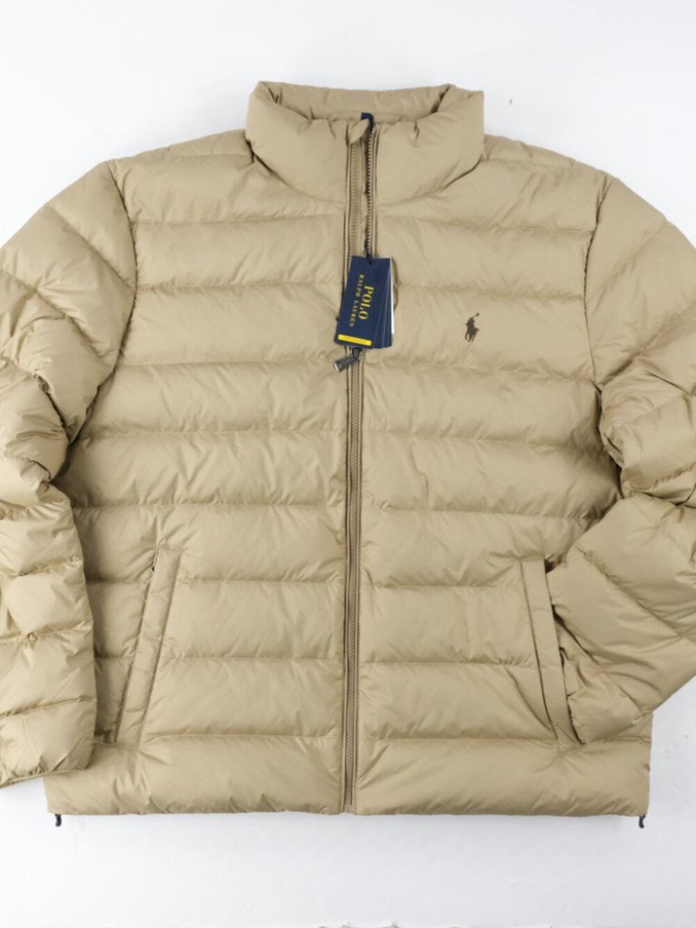 Polo Ralph Lauren Jacket Mens XLarge Tan Poly Insulated Puffer Packable $268